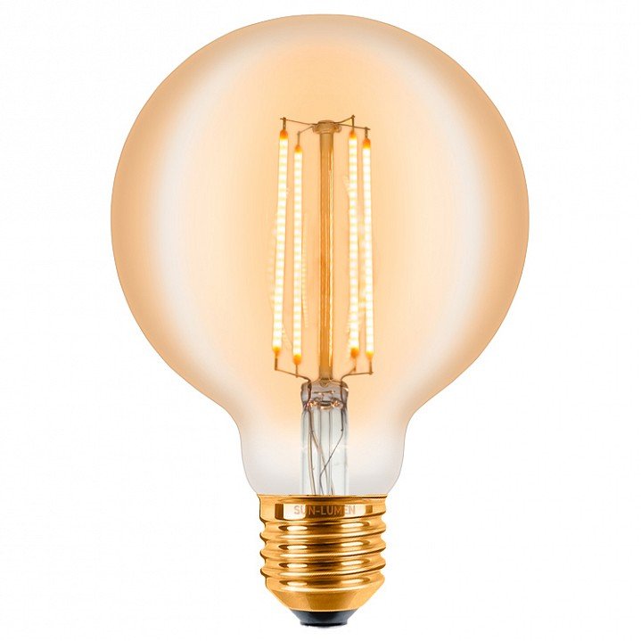 Лампа светодиодная филаментная E27 4W 2200K золотая 057-318. 