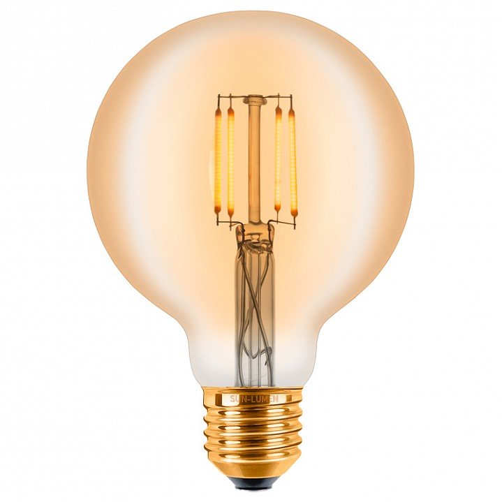 Лампа светодиодная филаментная E27 4W 2200К золотая 057-301. 