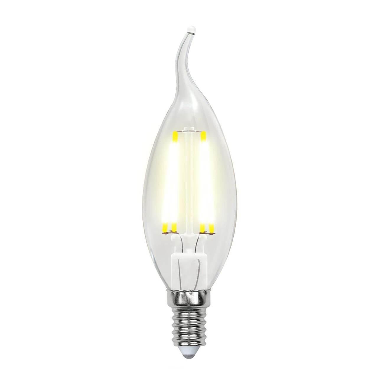 Лампа светодиодная филаментная Uniel (UL-00003248) E14 7,5W 3000K прозрачная LED-CW35-7,5W/WW/E14/CL GLA01TR. 