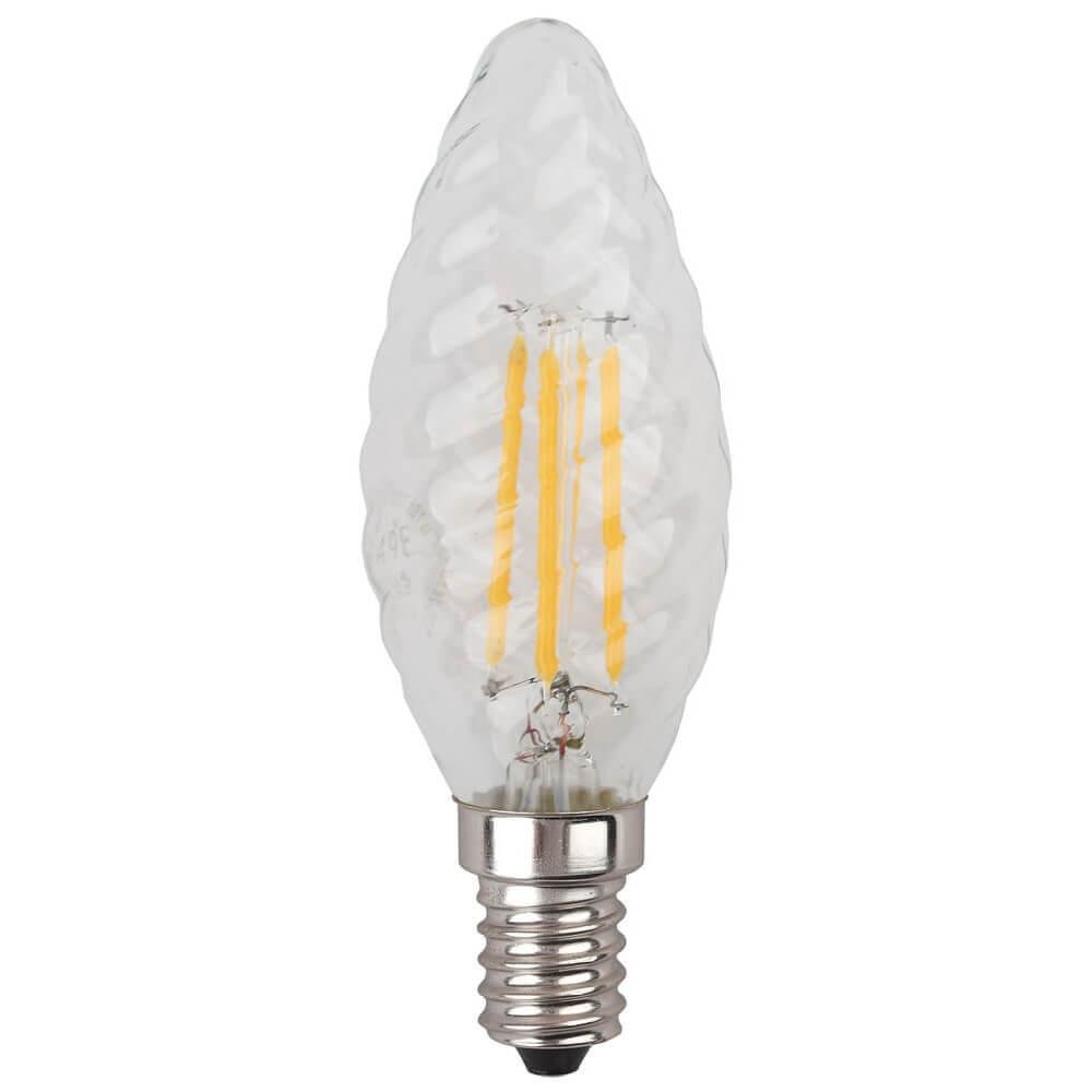 Лампа светодиодная филаментная ЭРА E14 5W 2700K прозрачная F-LED BTW-5W-827-E14. 