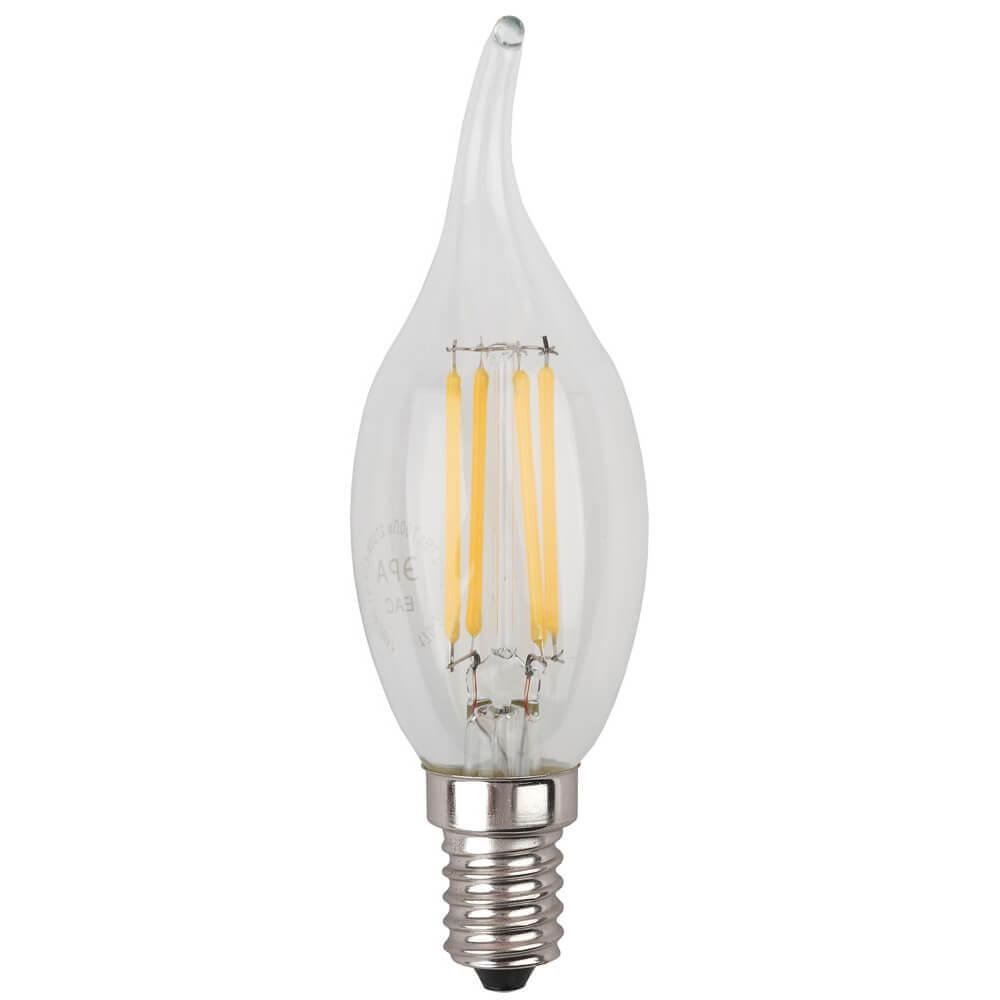 Лампа светодиодная филаментная ЭРА E14 7W 2700K прозрачная F-LED BXS-7W-827-E14. 