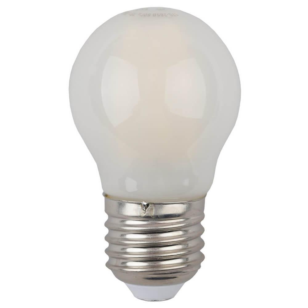 Лампа светодиодная филаментная ЭРА E27 7W 4000K матовая F-LED P45-7W-840-E27 frost. 