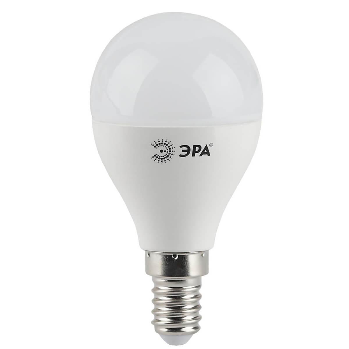 Лампа светодиодная ЭРА E14 5W 2700K матовая LED P45-5W-827-E14. 