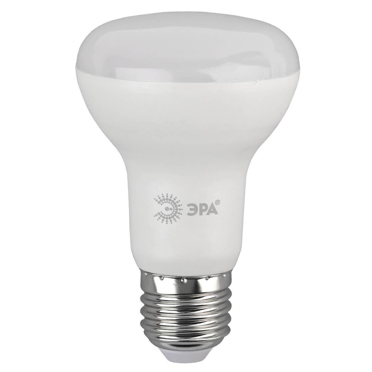 Лампа светодиодная ЭРА E27 8W 2700K матовая LED R63-8W-827-E27. 