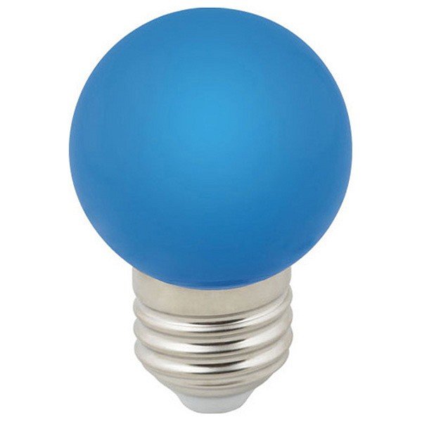Лампа декоративная светодиодная (UL-00005647) Volpe E27 1W синяя LED-G45-1W/BLUE/E27/FR/С. 