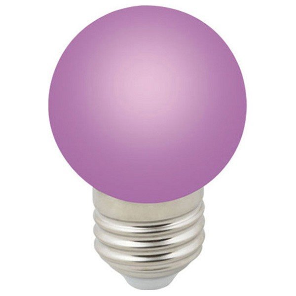Лампа декоративная светодиодная (UL-00005652) Volpe E27 1W фиолетовая LED-G45-1W/PURPLE/E27/FR/С. 