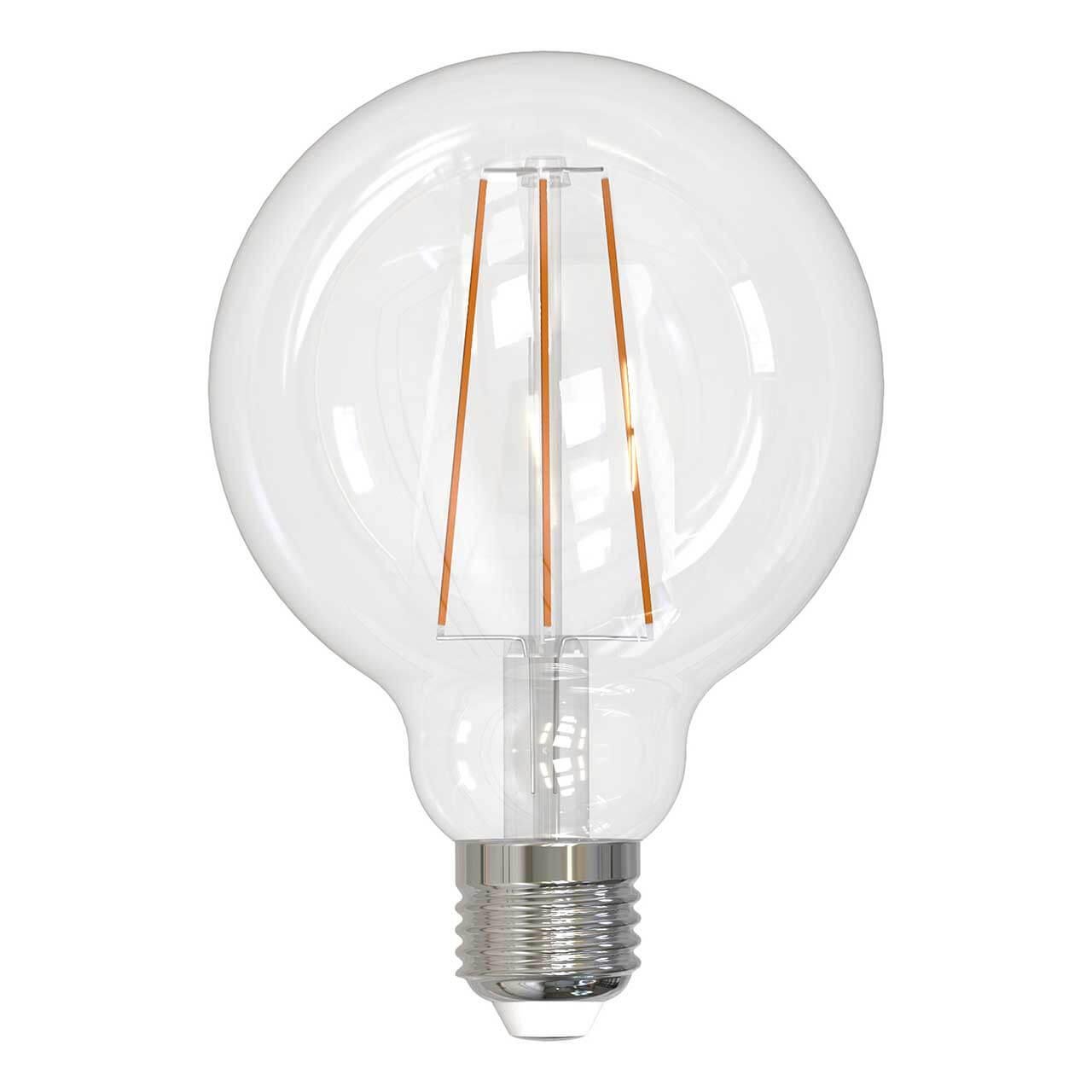 Лампа светодиодная филаментная (UL-00004864) Uniel E27 15W 3000K прозрачная LED-G95-15W/3000K/E27/CL PLS02WH. 