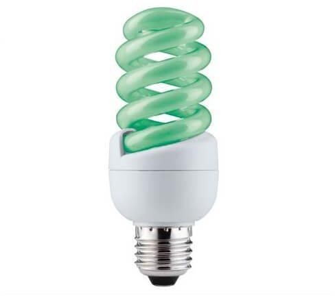 Лампа энергосберегающая Paulmann Е27 15W спираль зеленая 88089. 