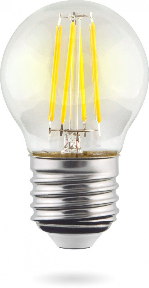 Лампа светодиодная филаментная E27 4W 2800К шар прозрачный VG10-G1E27warm4W-F 7010. 