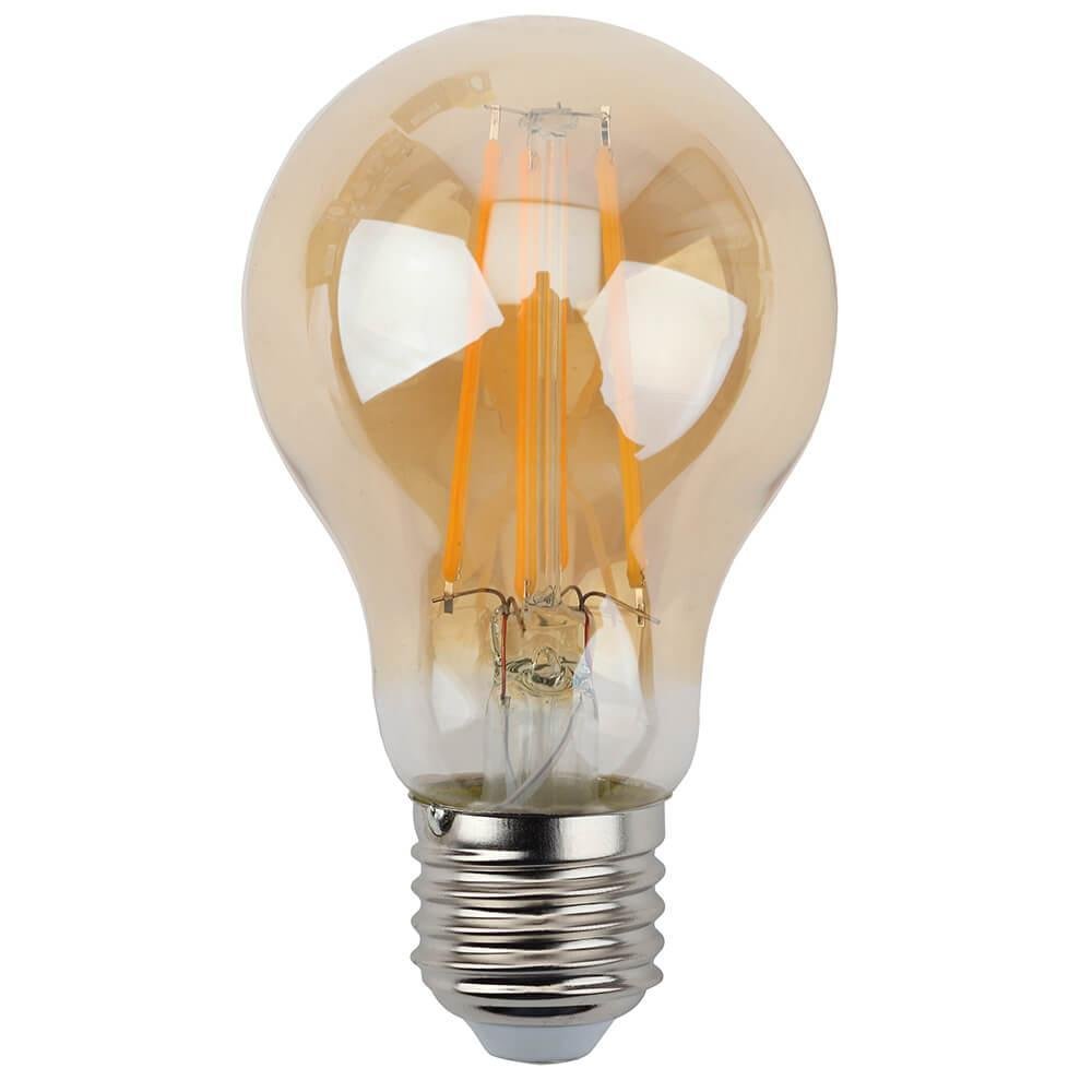 Лампа светодиодная филаментная ЭРА E27 13W 2700K золотая F-LED A60-13W-827-E27 gold. 