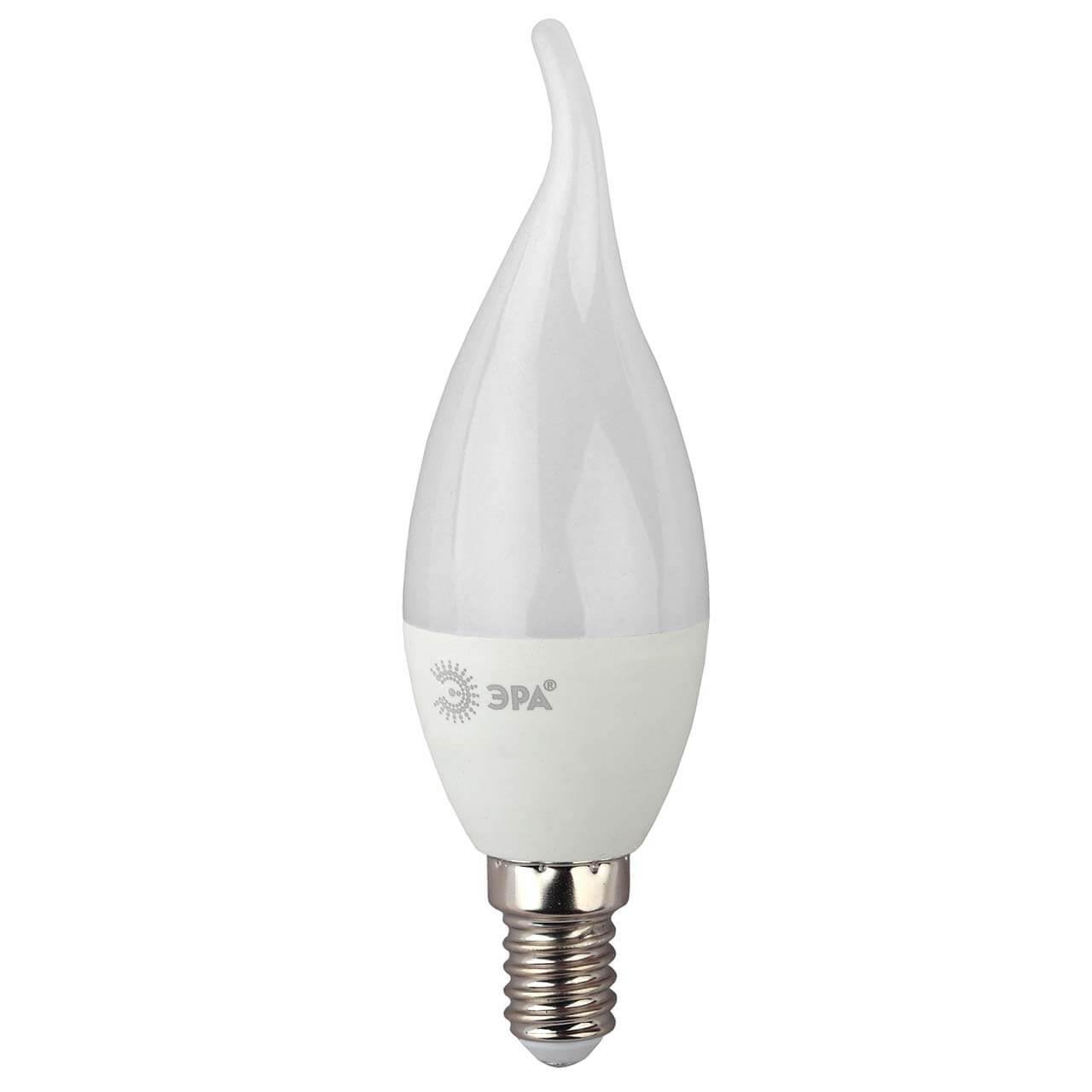 Лампа светодиодная ЭРА E14 6W 2700K матовая ECO LED BXS-6W-827-E14. 