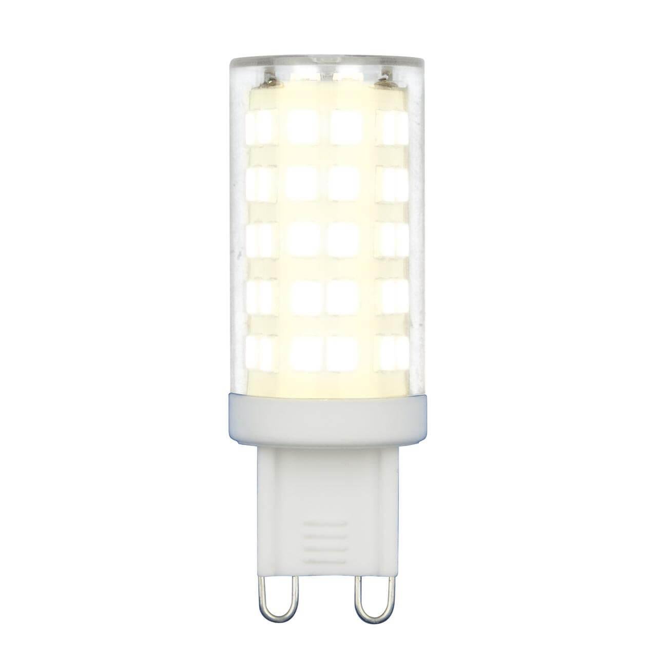Лампа светодиодная (UL-00006488) Uniel G9 9W 3000K прозрачная LED-JCD-9W/3000K/G9/CL GLZ09TR. 