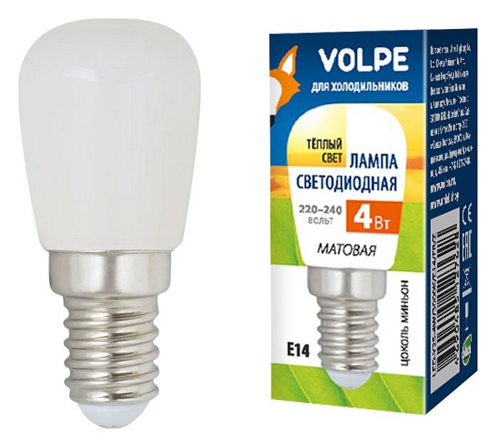 Лампа светодиодная (UL-00006501) Volpe E14 4W 3000K матовая LED-Y25-4W/3000K/E14/FR/Z. 