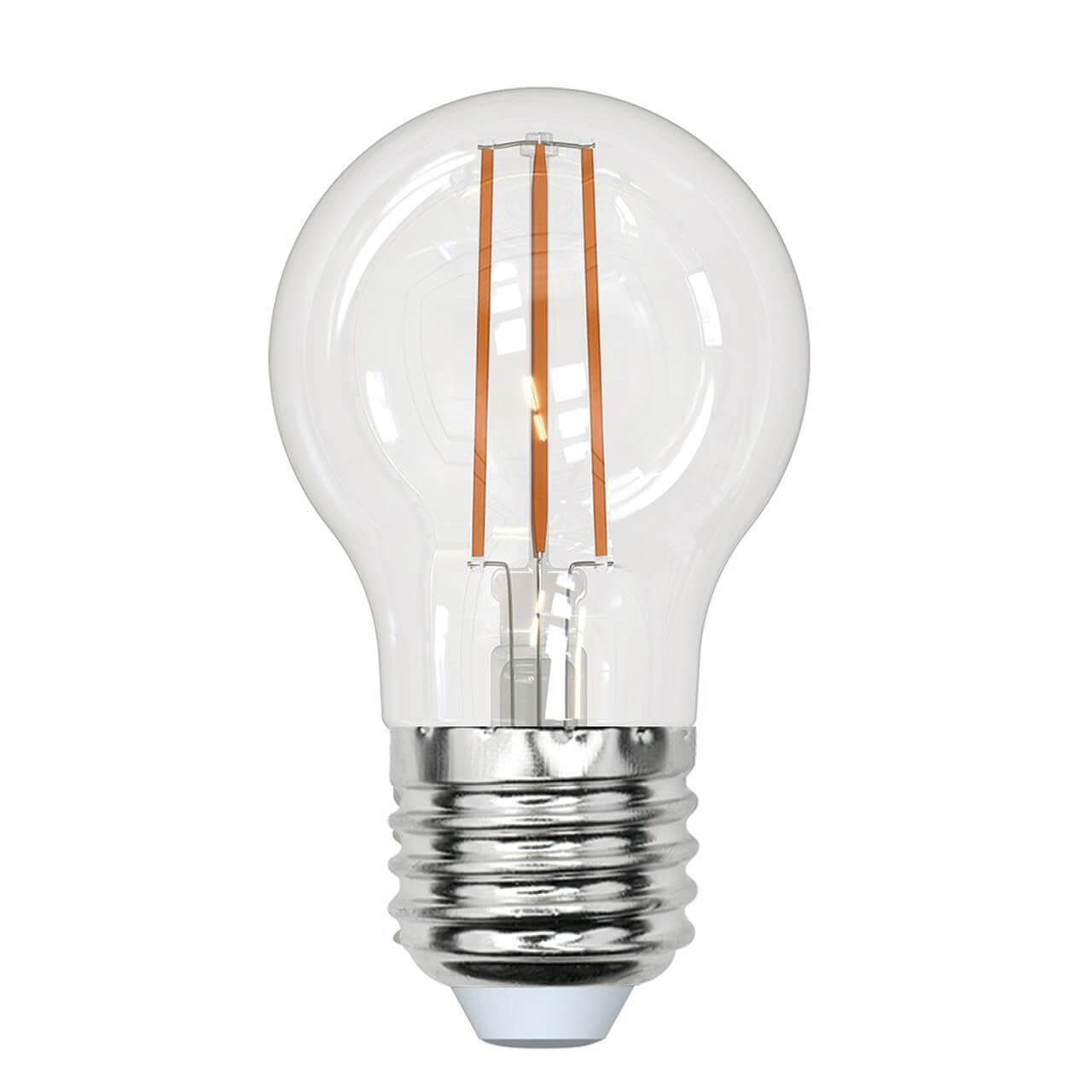 Лампа светодиодная филаментная (UL-00005907) Uniel E27 13W 3000K прозрачная LED-G45-13W/3000K/E27/CL PLS02WH. 