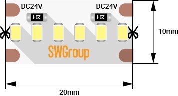 Светодиодная лента  SWG2A300-24-19.2-NW. 