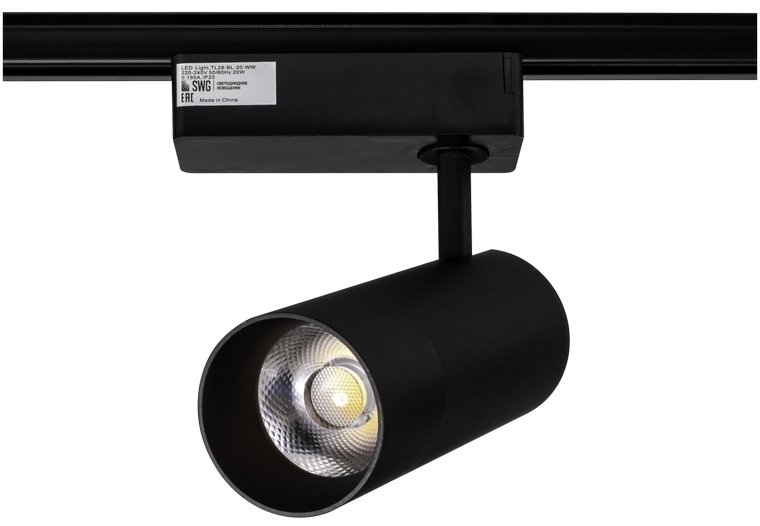 Трековый светильник SWG TL28-BL-20-WW. 
