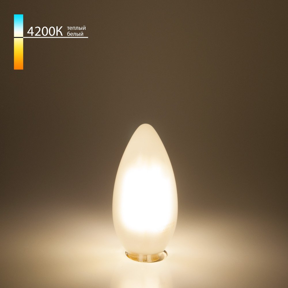 Лампочка светодиодная Elektrostandard Свеча BL113 7W 4200K E14 (C35 белый матовый). 