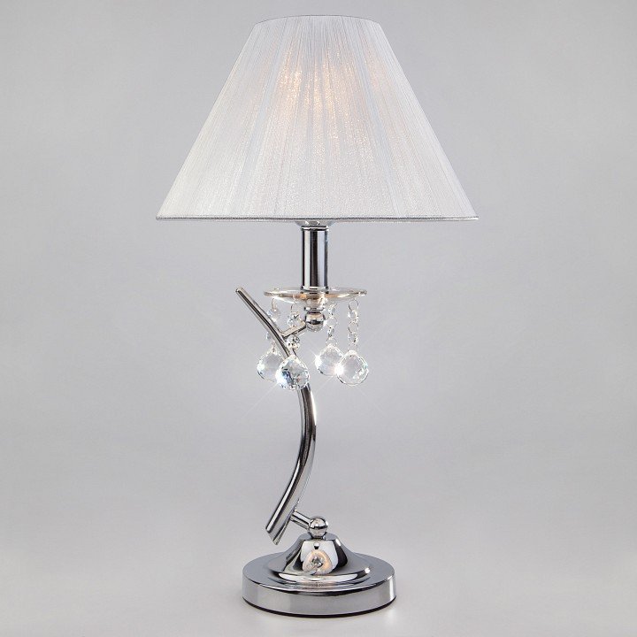 Интерьерная настольная лампа 1087 1087/1 хром/серебристый Strotskis  настольная лампа. 