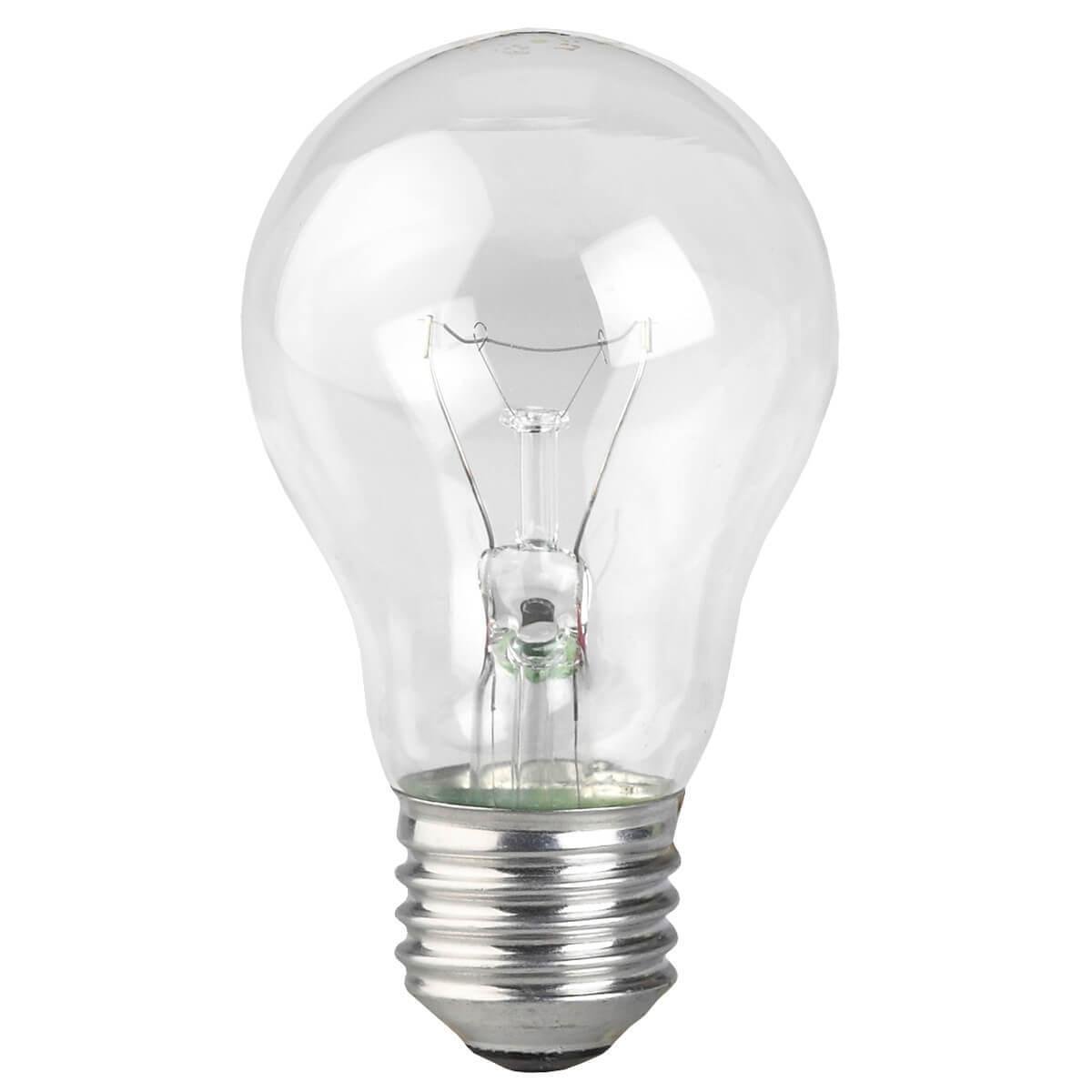 Лампа накаливания ЭРА E27 40W 2700K прозрачная A50 40-230-Е27-CL. 