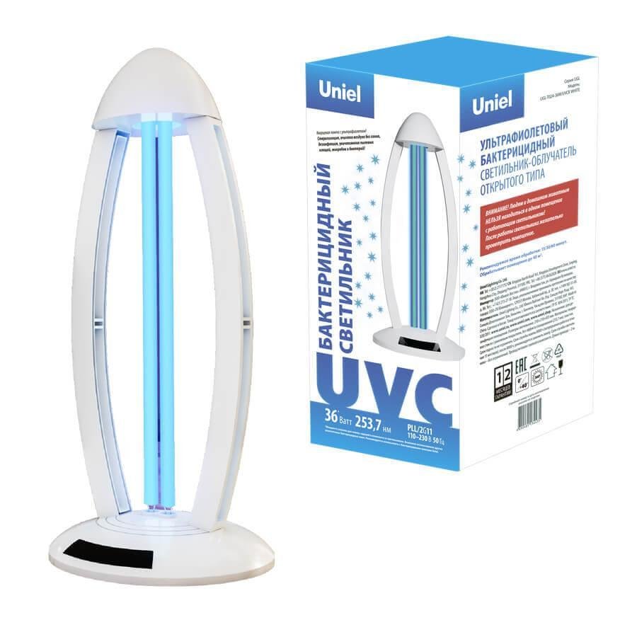 Ультрафиолетовая бактерицидная настольная лампа (UL-00007265) Uniel UGL-T02A-36W/UVCB White. 