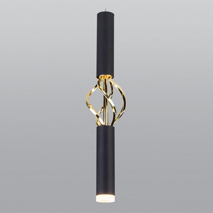 Подвесной светодиодный светильник Eurosvet Lance 50191/1 LED черный/золото. 