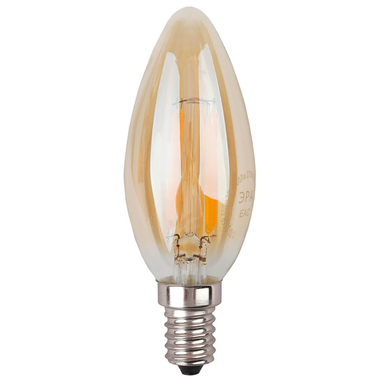 Лампа светодиодная ЭРА E14 9W 4000K золотая F-LED B35-9W-840-E14 gold Б0047035. 
