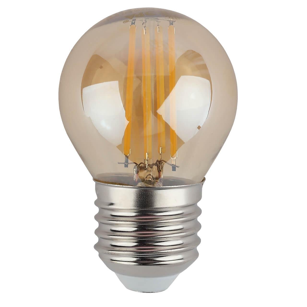 Лампа светодиодная филаментная ЭРА E27 9W 4000K золотая F-LED P45-9w-840-E27 gold Б0047031. 