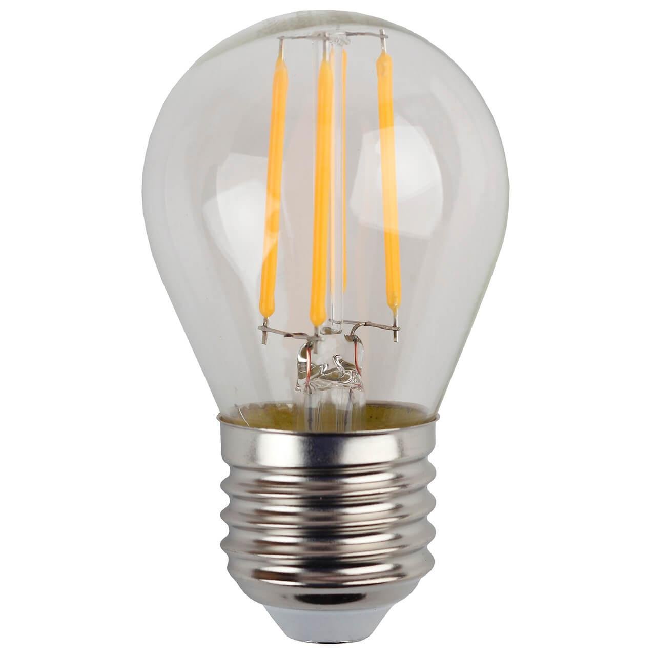 Лампа светодиодная филаментная ЭРА E27 9W 4000K прозрачная F-LED P45-9w-840-E27 Б0047029. 