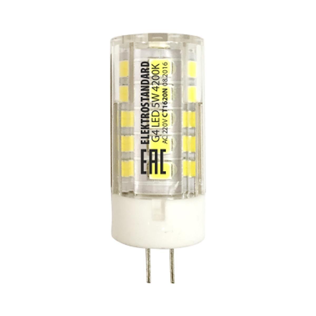 Лампа светодиодная Elektrostandard G4 5W 4200K прозрачная 4690389051739. 
