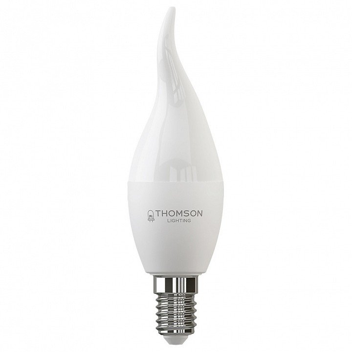 Лампа светодиодная Thomson E14 10W 4000K свеча на ветру матовая TH-B2030. 