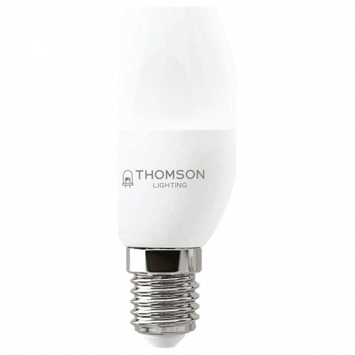 Лампа светодиодная диммируемая Thomson E14 6W 3000K свеча матовая TH-B2151. 