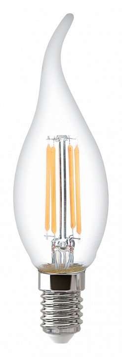Лампа светодиодная филаментная Thomson E14 11W 2700K свеча на ветру прозрачная TH-B2079. 