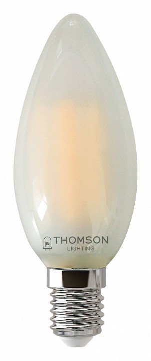 Лампа светодиодная филаментная Thomson E14 5W 4500K свеча матовая TH-B2135. 