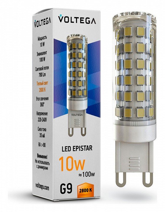 Лампа светодиодная Voltega 703 G9 Вт 2800K VG9-K1G9warm10W. 