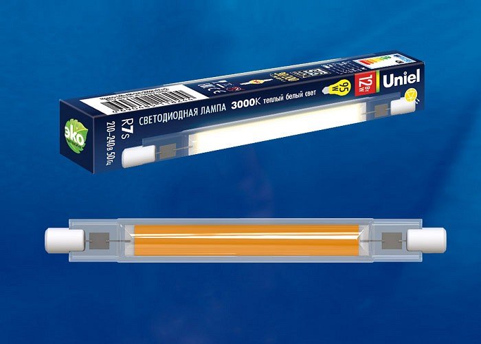 Лампа светодиодная Uniel LED-J118 R7s 12Вт 3000K LED-J118-12W/3000K/R7s/CL GLZ07TR картон. 