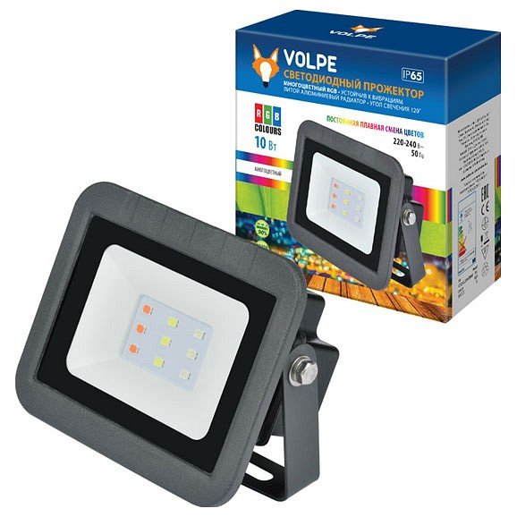 Светильник на штанге Volpe ULF-Q511 10W/RGB IP65 220-240В BLACK картон. 