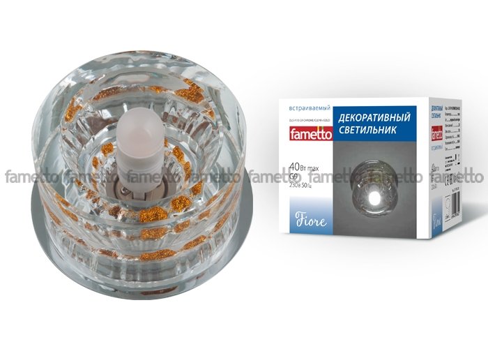 Точечный светильник Fametto Fiore DLS-F119 G9 CHROME/CLEAR+GOLD. 