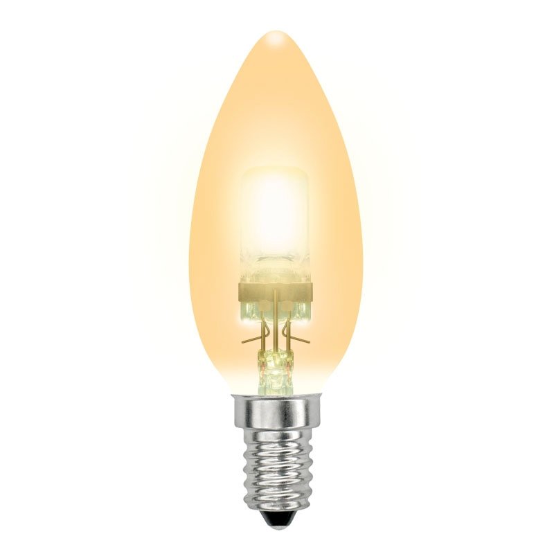 Лампочка галогеновая  HCL-28/CL/E14 candle gold. 