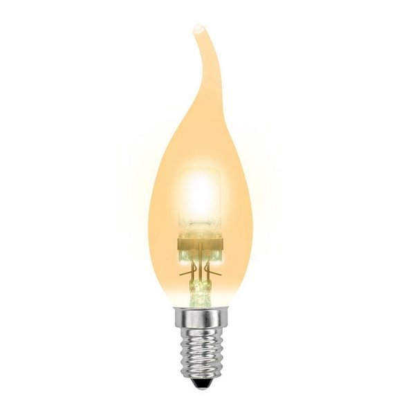 Лампочка галогеновая  HCL-28/CL/E14 flame gold. 