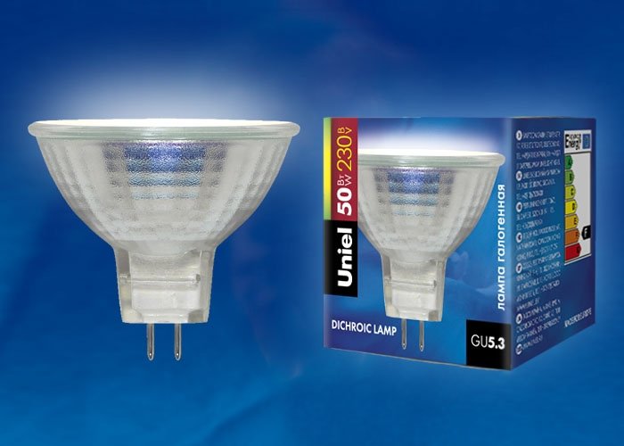 Лампочка галогеновая Uniel JCDR-50/GU5.3 картон. 