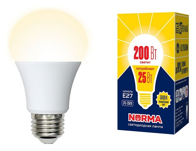 Лампочка светодиодная Volpe LED-A70-25W/3000K/E27/FR/NR картон. 
