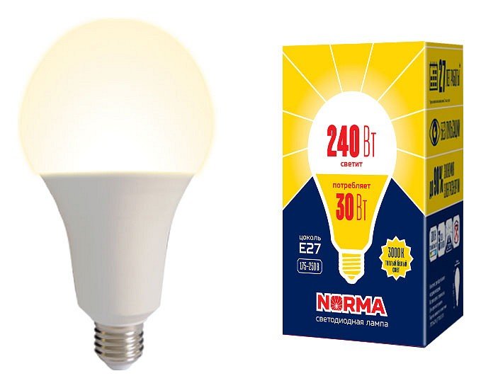 Лампочка светодиодная Volpe LED-A95-30W/3000K/E27/FR/NR картон. 
