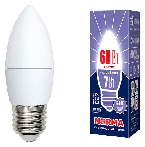 Лампочка светодиодная Volpe LED-C37-7W/DW/E27/FR/NR картон. 