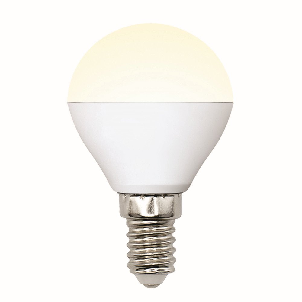 Лампочка светодиодная Uniel LED-G45-6W/WW/E14/FR/MB PLM11WH картон. 