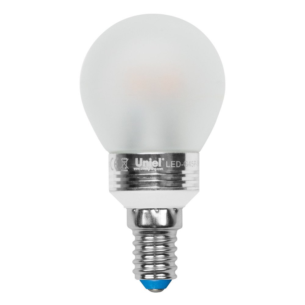 Лампочка светодиодная  LED-G45P-5W/WW/E14/FR ALC02SL пластик PROMO. 
