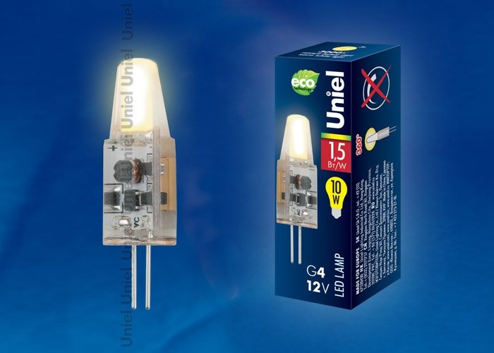 Лампочка светодиодная  LED-JC-12/1,5W/WW/G4/CL SIZ05TR. 