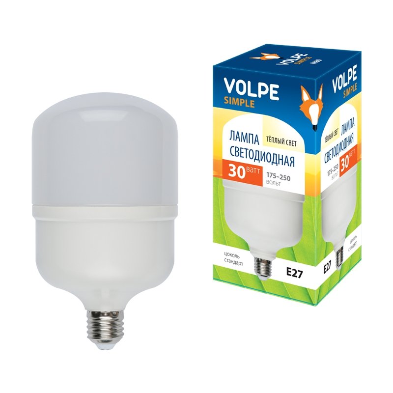 Лампочка светодиодная Volpe LED-M80-30W/WW/E27/FR/S картон. 