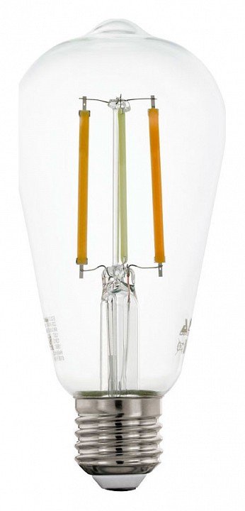 Лампа светодиодная филаментная диммируемая Eglo E27 6W 2200-6500K прозрачная 12577. 