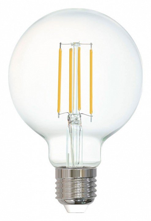 Лампа светодиодная филаментная диммируемая Eglo E27 6W 2700K прозрачная 12571. 