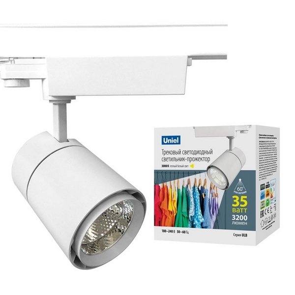 Трековый светодиодный светильник Uniel ULB-T52-35W/3000K/A White UL-00007499. 